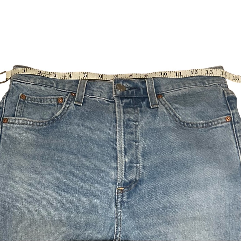 Aritzia Denim Forum Arlo Hi-rise Straight Leg Ankle Length Blue Jeans Size 27 - Picture 12 of 13